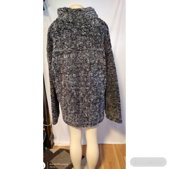 Charcoal Gray Fleece Sweater 3X - Picture 5 of 8